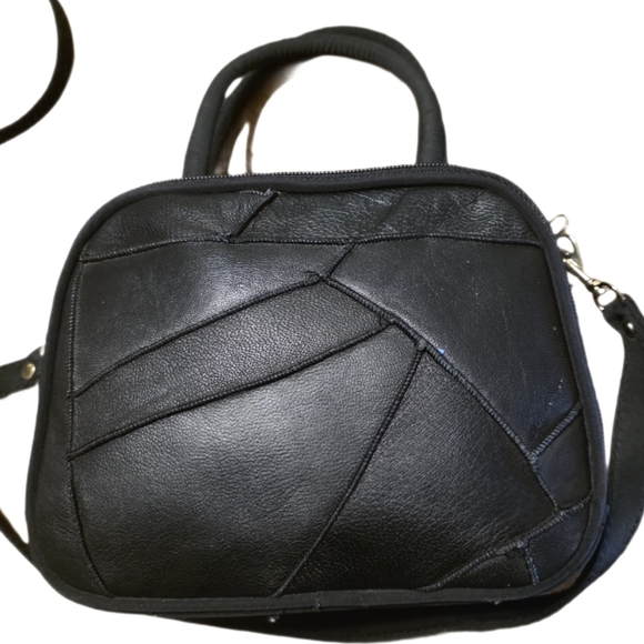 Vintage Boho Leather Patchwork Mini Bag, Starburst Embellished. - Picture 11 of 13